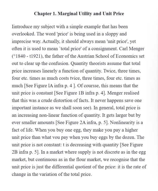 Critiqe of Maintsream Austrian Economics Chapter 1. page 1